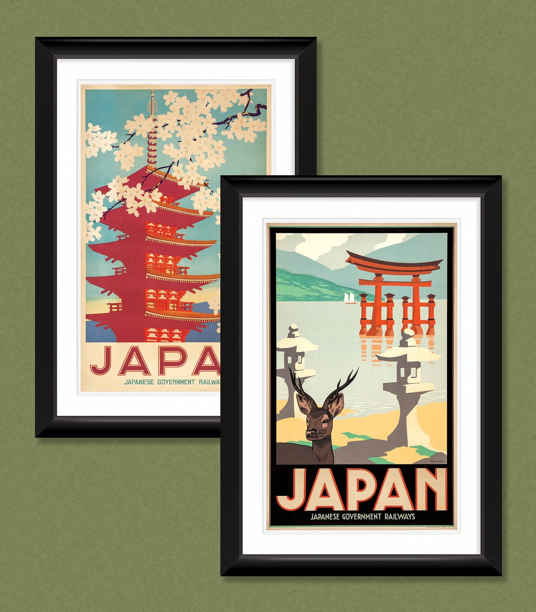 Japan - Shinto Shrine In Hakone Japan - Japanese Government Railways Vintage Travel Poster Pieter Irwin Brown C 1930s Fine Art Rolled Canvas Print 16in X 20