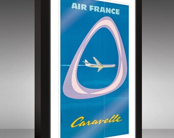 Travel Poster – Air France – Caravelle (1959) by Jean Colin (12x18