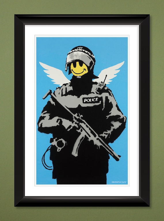 BANKSY FLYING COPPER CANVAS WALL ART PICTURE PRINTS FREE FAST UK DELIVERY