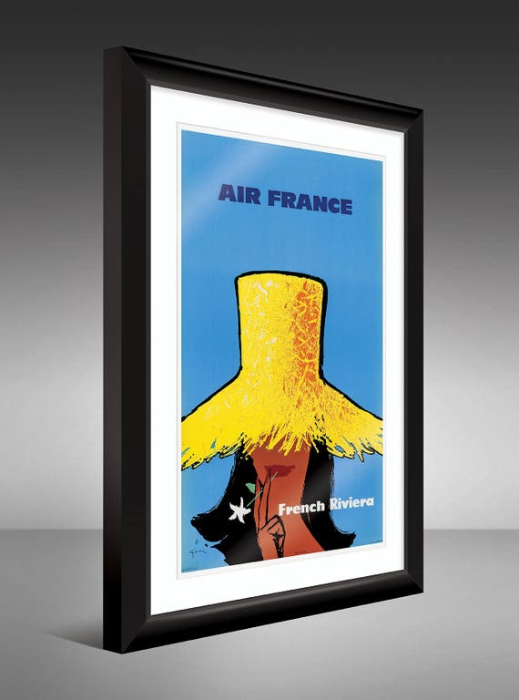 Travel Poster – Air France – 1960s French Riviera B (12x18