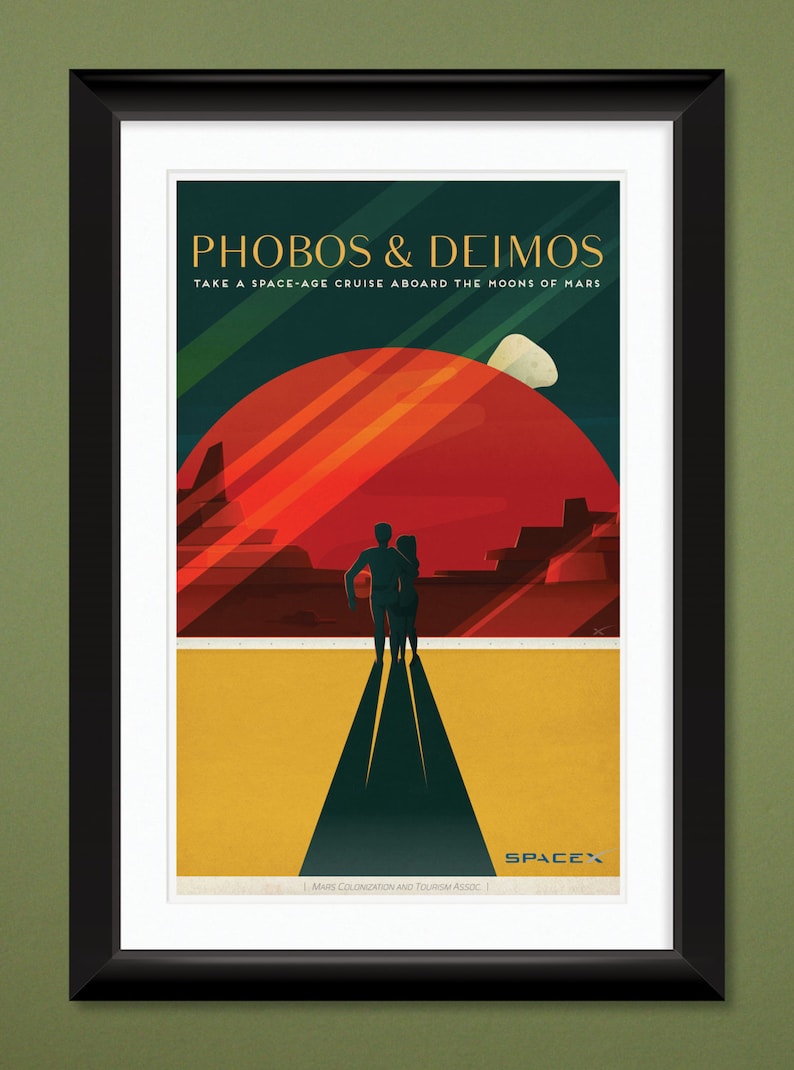SpaceX Mars travel poster Magnet Valles Mariners