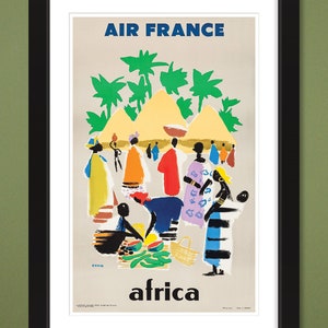 Travel Poster – Air France (1959) Africa (12x18 Heavyweight Art Print)