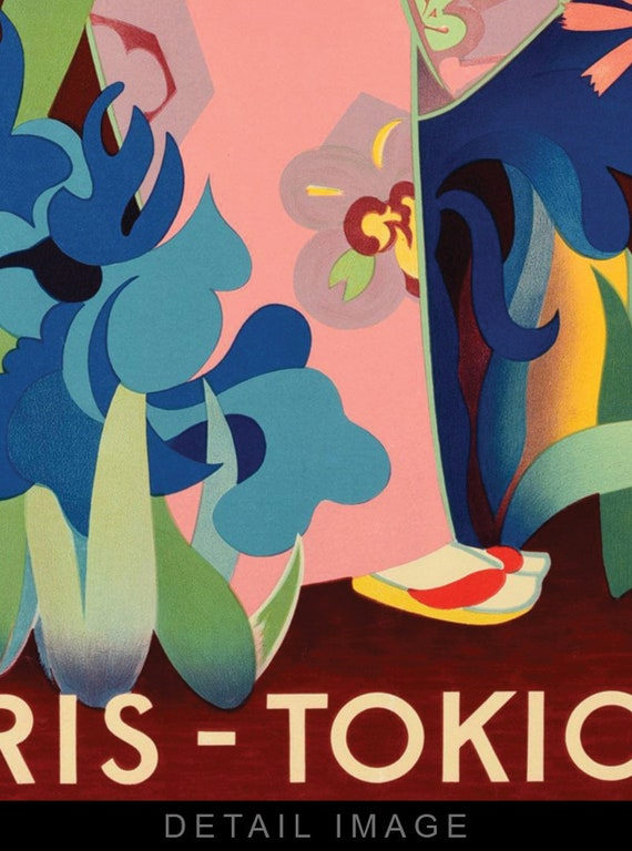 Travel Poster – Air France – Paris Tokio (c1950s) by Yasse Tabuchi