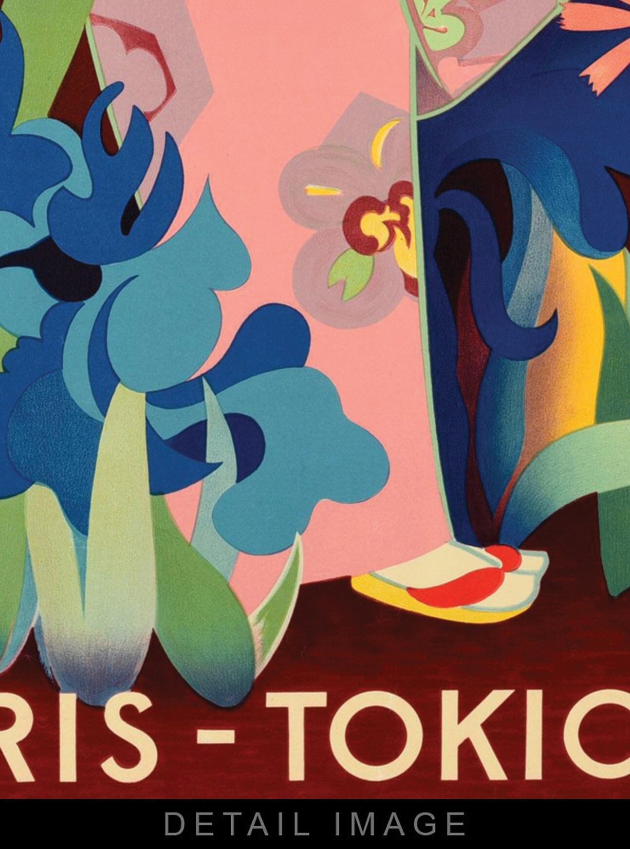 Travel Poster Air France Paris Tokio c1950s by Yasse Tabuchi 12x18  Heavyweight Art Print 
