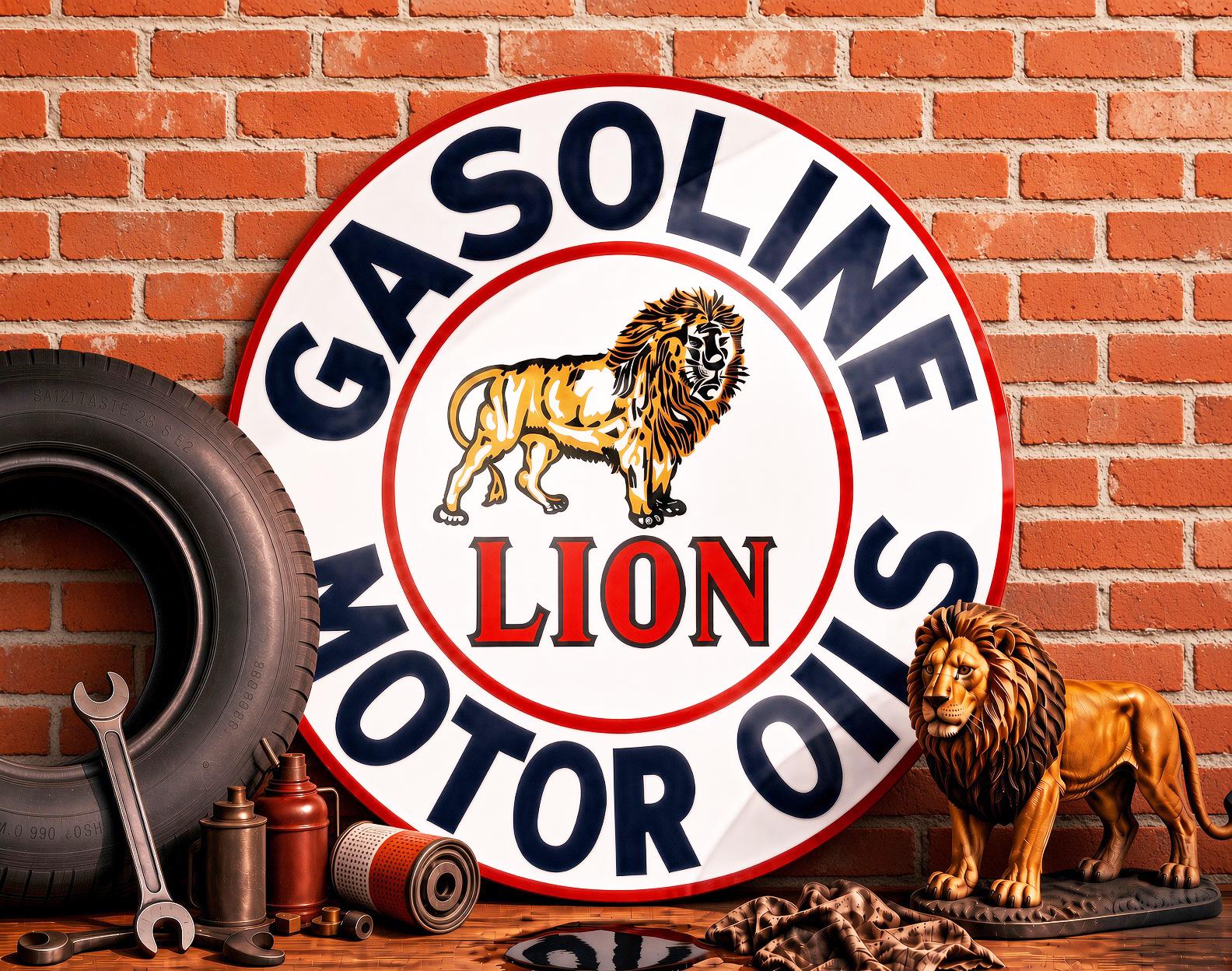 Lion Gasoline Motor Oils – Petroliana Vintage Reproduction Gas