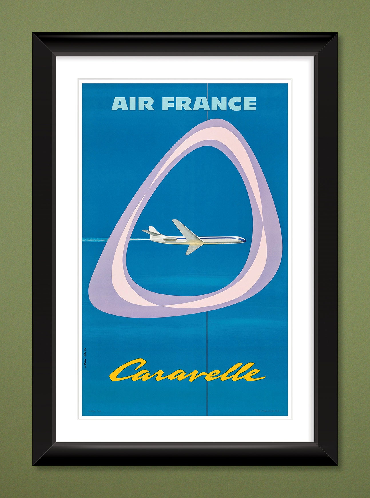 Travel Poster – Air France – Caravelle (1959) by Jean Colin (12x18