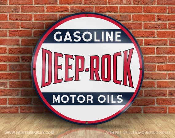 Deep Rock Gasoline Sign – Petroliana Vintage Reproduction, 23.5