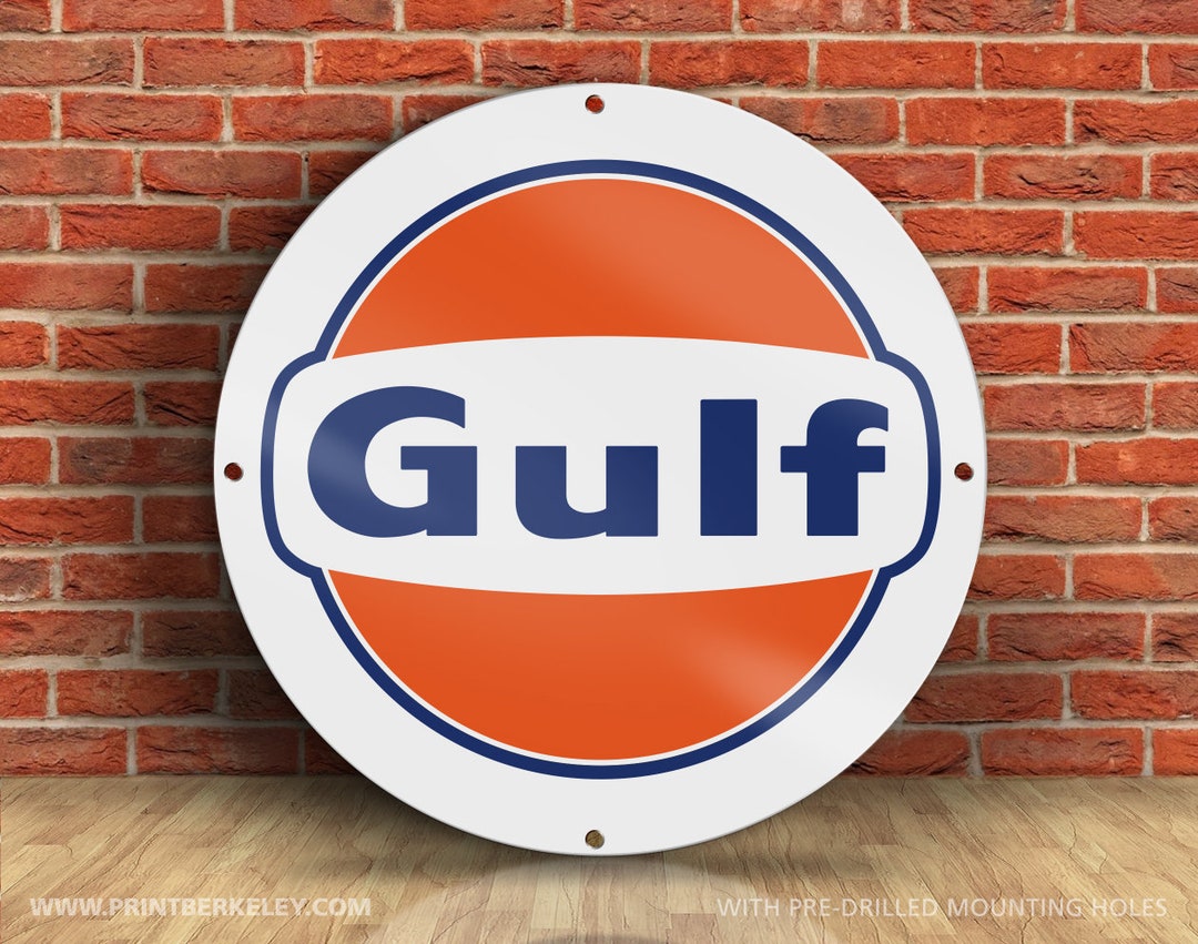 Gulf Petroliana Sign, Vintage Gas Station Decor, Aluminum Composite (23 ...