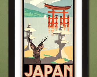 VINTAGE JAPANESE POSTER MOUNT FUJI GOVERNMENT RAILWAYS in United