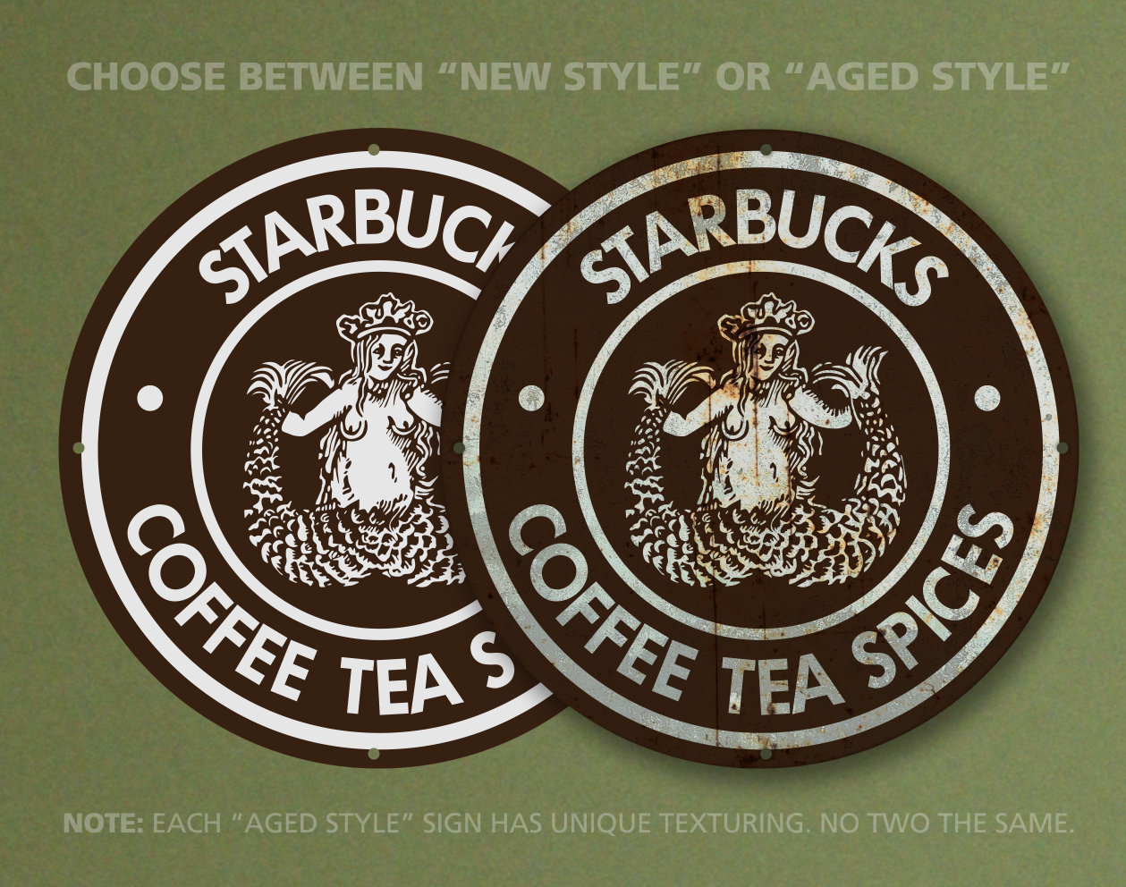 Starbucks – Original 1971 Logo – Petroliana Vintage Reproduction