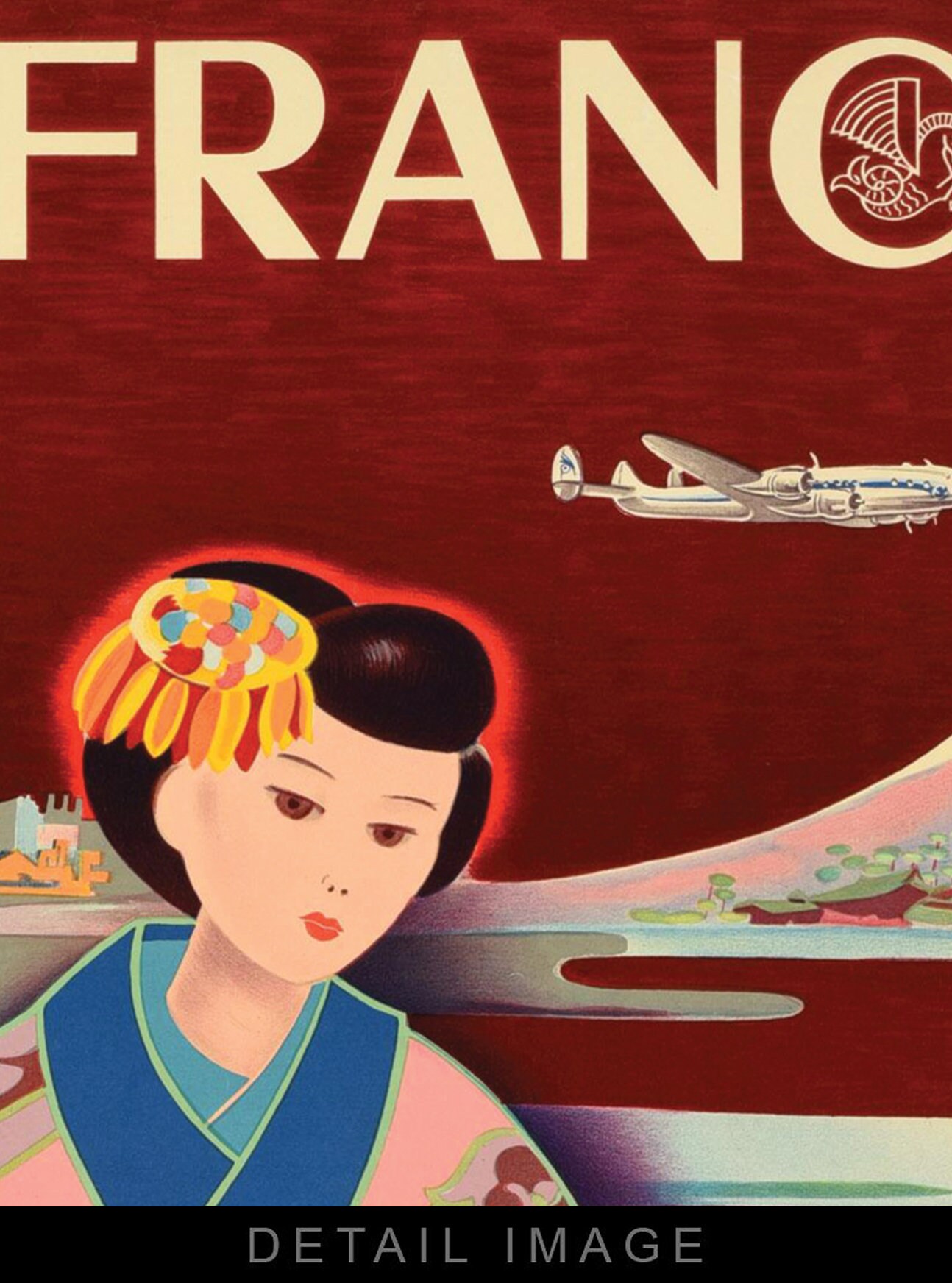 Travel Poster – Air France – Paris Tokio (c1950s) by Yasse Tabuchi
