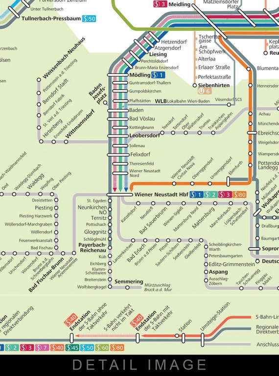 Vienna S Bahn Commuter Train Map (12x16 Heavyweight Art Print