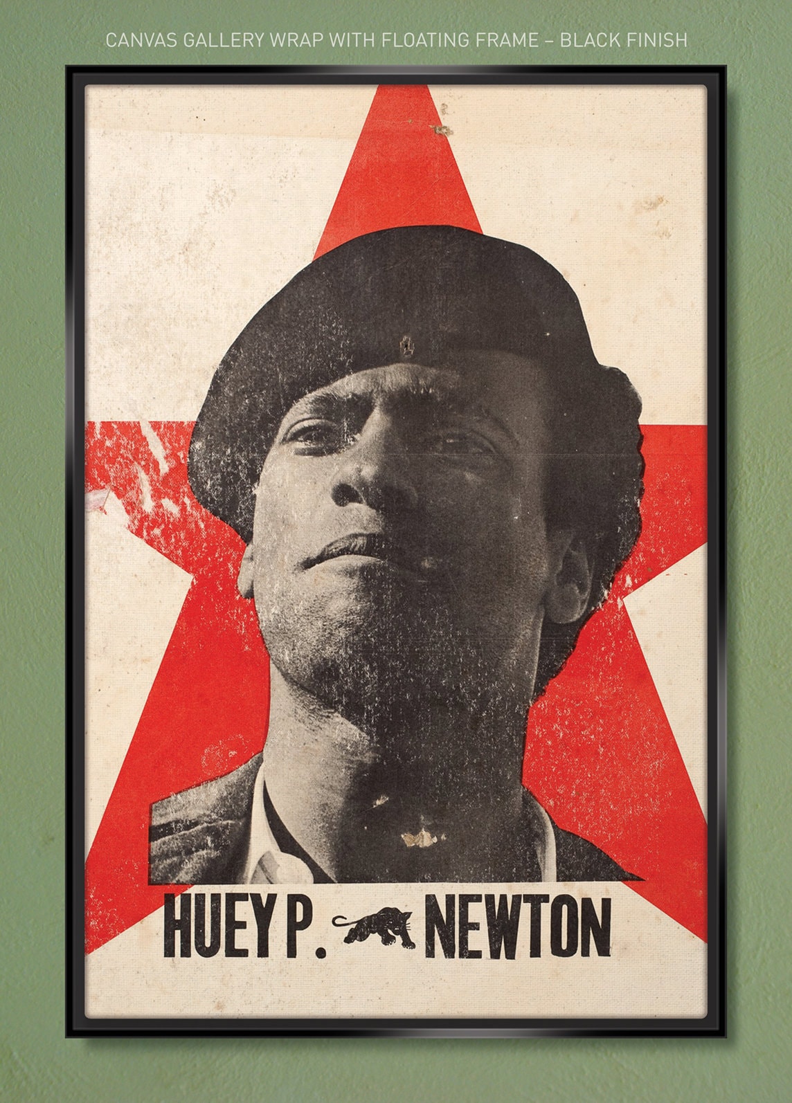 Huey P. Newton Red Star Black Panthers Poster late 1960s 