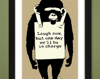 Banksy – Laugh Now (12x18 Heavyweight Print)