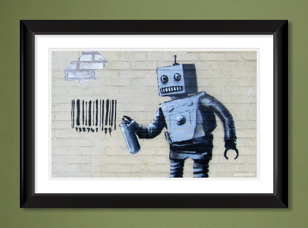 Banksy – Coney Island Tagging Robot (18x12 Heavyweight Print) - Etsy