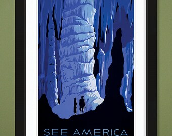 WPA – SEE AMERICA – Carlsbad Caverns (12x18 Heavyweight Art Print)