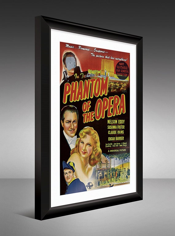 Vintage Movie Poster – Phantom of the Opera 1943 (12x18