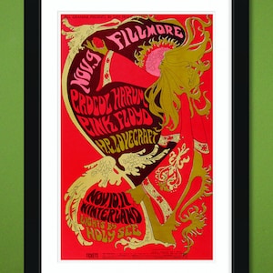 Fillmore Auditorium – Procol Harum & Pink Floyd Concert Poster 1967 (12x18 Heavyweight Art Print)