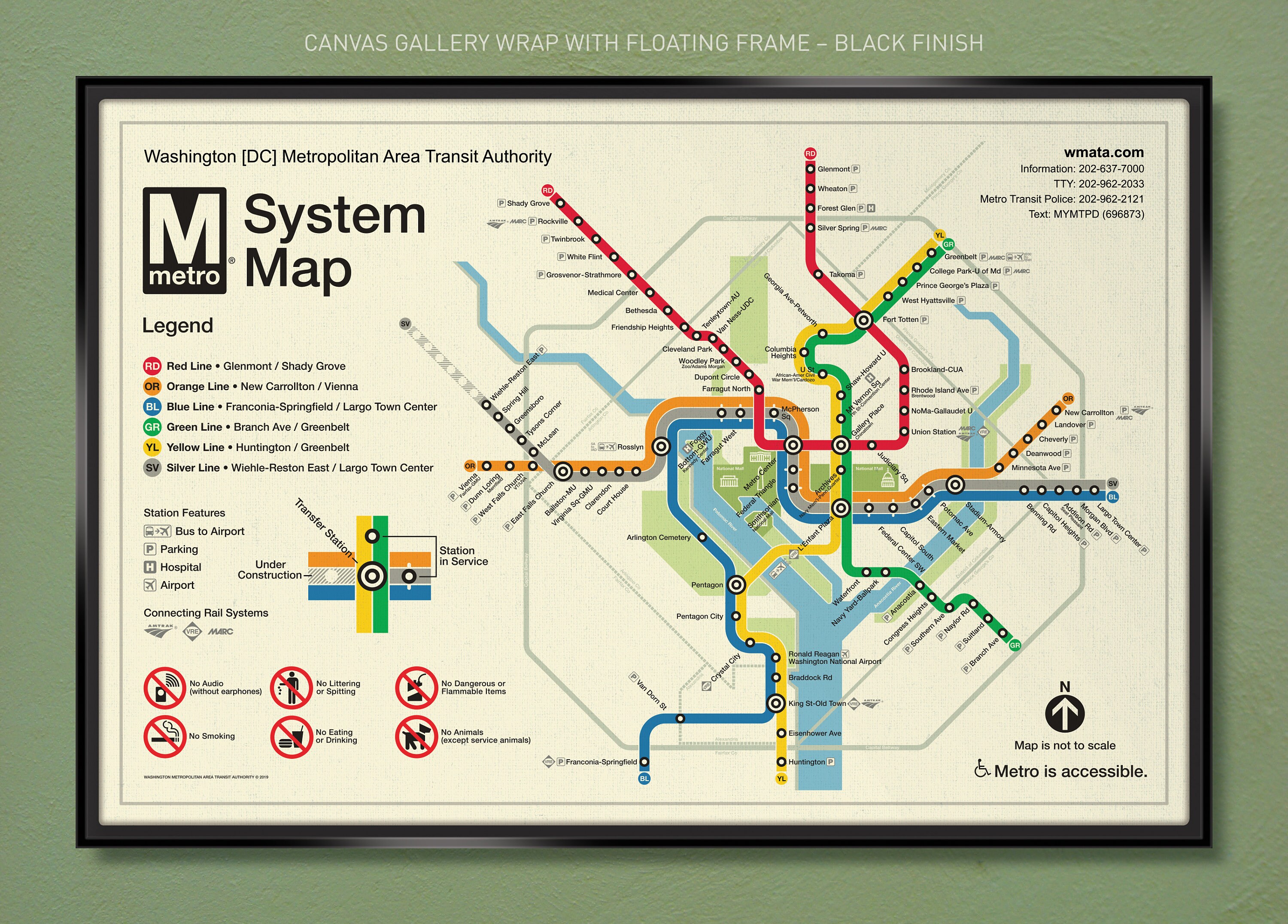 Washington DC Metropolitan Area Transit Authority System Etsy