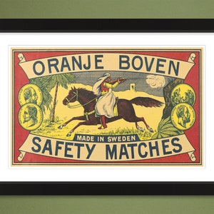 Oranje Boven – Safety Matches – Made in Sweden (Vintage 18x12 Heavyweight Art Print)