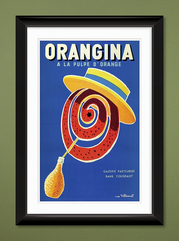 Vintage Advertising – Orangina – A La Pulpe D'orange (1950s) by