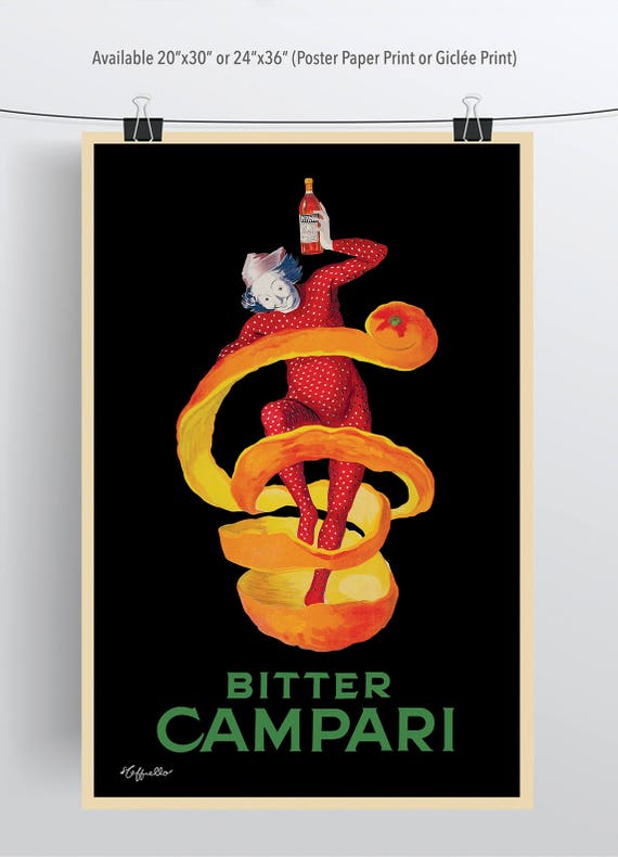 Bitter Campari Cappiello Vintage reproduction Advertisement CANVAS PRINT 24x36in