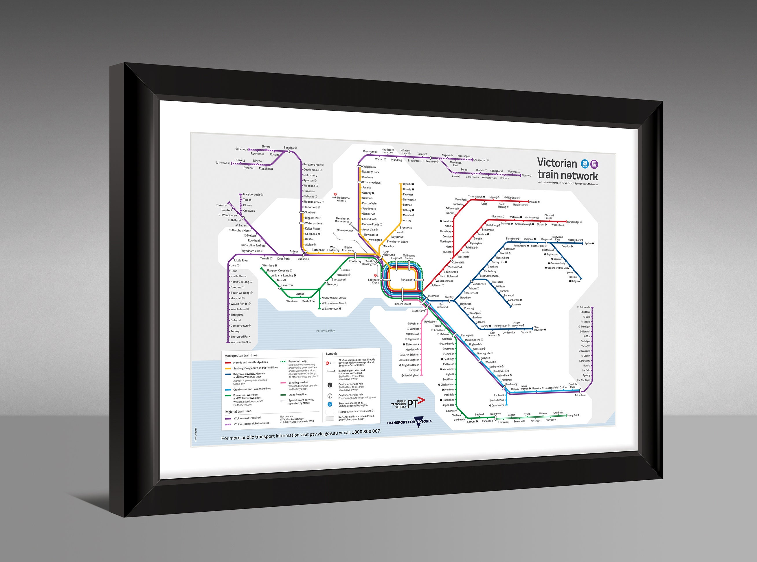 Victoria Australia – PTV Metropolitan Train Network Map – August 2018 ...