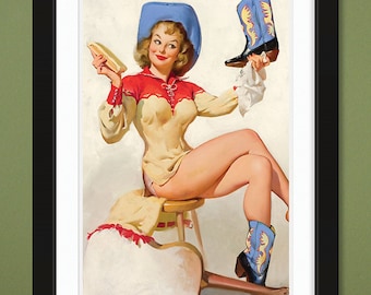 Gil Elvgren – A Polished Performance 1964 (12x18 Heavyweight Art Print)