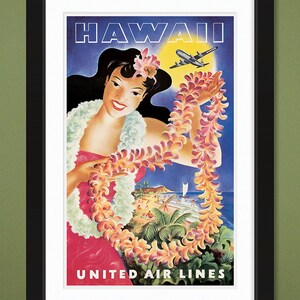 Vintage Travel Poster – Hawaii United Airlines (12x18 Heavyweight Art Print)
