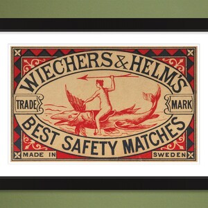 Wiechers & Helms – Best Safety Matches – Made in Sweden (Vintage 18x12 Heavyweight Art Print)