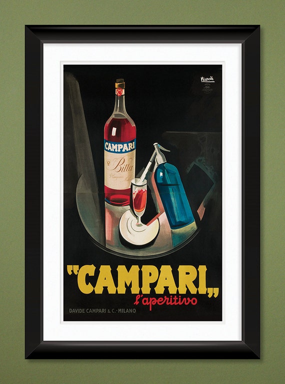 Vintage Advertising Campari L' Aperitivo by Marcello Nizzoli 12x18  Heavyweight Art Print 