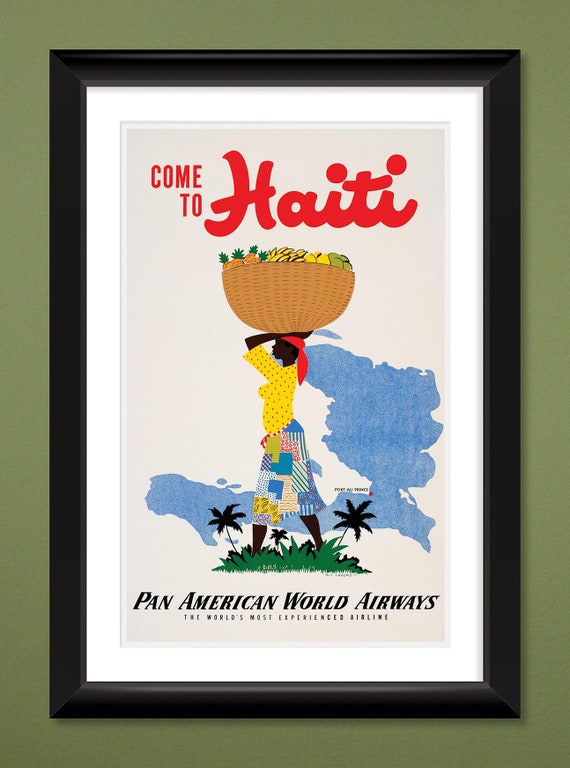 Pan American Air Lines 8.5/" x 11/" Travel Poster HAITI