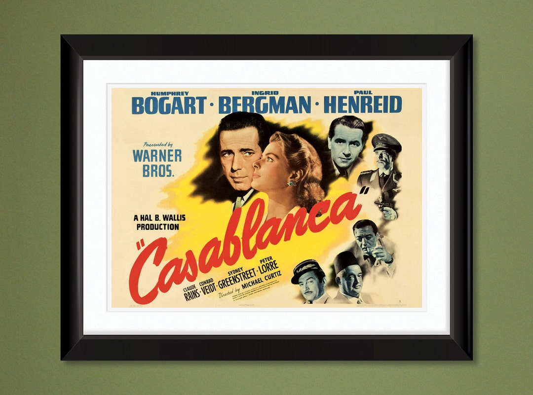 Vintage Movie Poster – Casablanca 1942 (16x12 Heavyweight Art Print) - Etsy