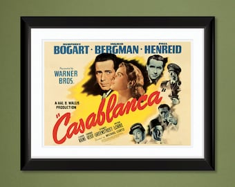 Vintage Movie Poster – Casablanca 1942 (16x12 Heavyweight Art Print)
