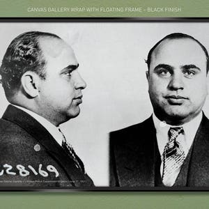 May include: Black and white mugshot of Al Capone, a famous gangster, with the text "C28169 Alphonse Gabriel Capone - Chicago Police Department Mugshot (June 17, 1931)" at the bottom.