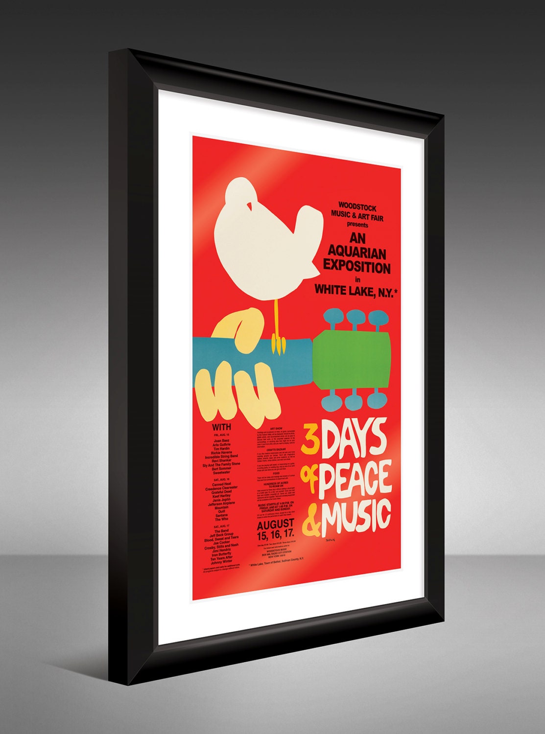 Woodstock 1969 Concert Poster (heavyweight Art Print 12x18) - Etsy