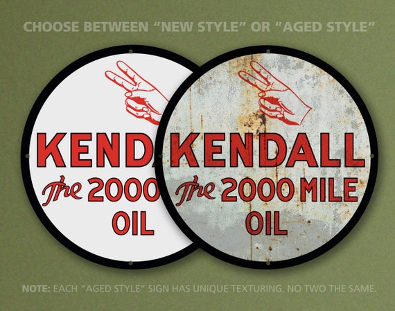 Kendall Motor Oil Sign – Vintage Petroliana Reproduction, 23.5