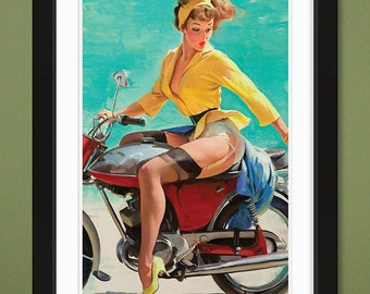 Gil Elvgren – Skirting the Issue – Breezing Up 1956 (12x18 Heavyweight Art Print)