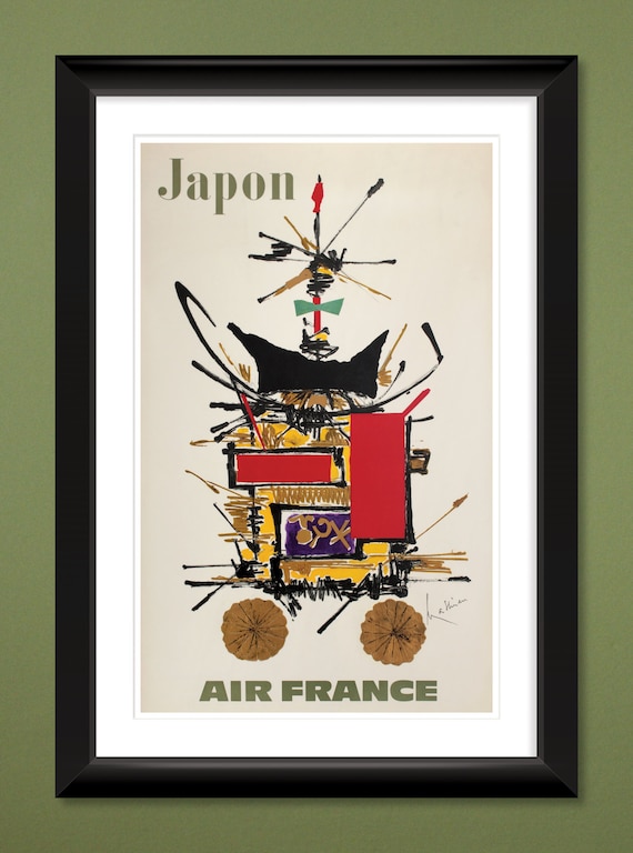 Air France – Japon (c1960s) by Georges Mathieu (12x18 Heavyweight
