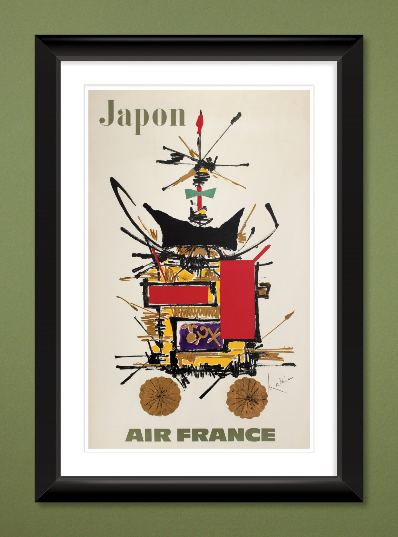 Air France – Japon (c1960s) by Georges Mathieu (12x18 Heavyweight