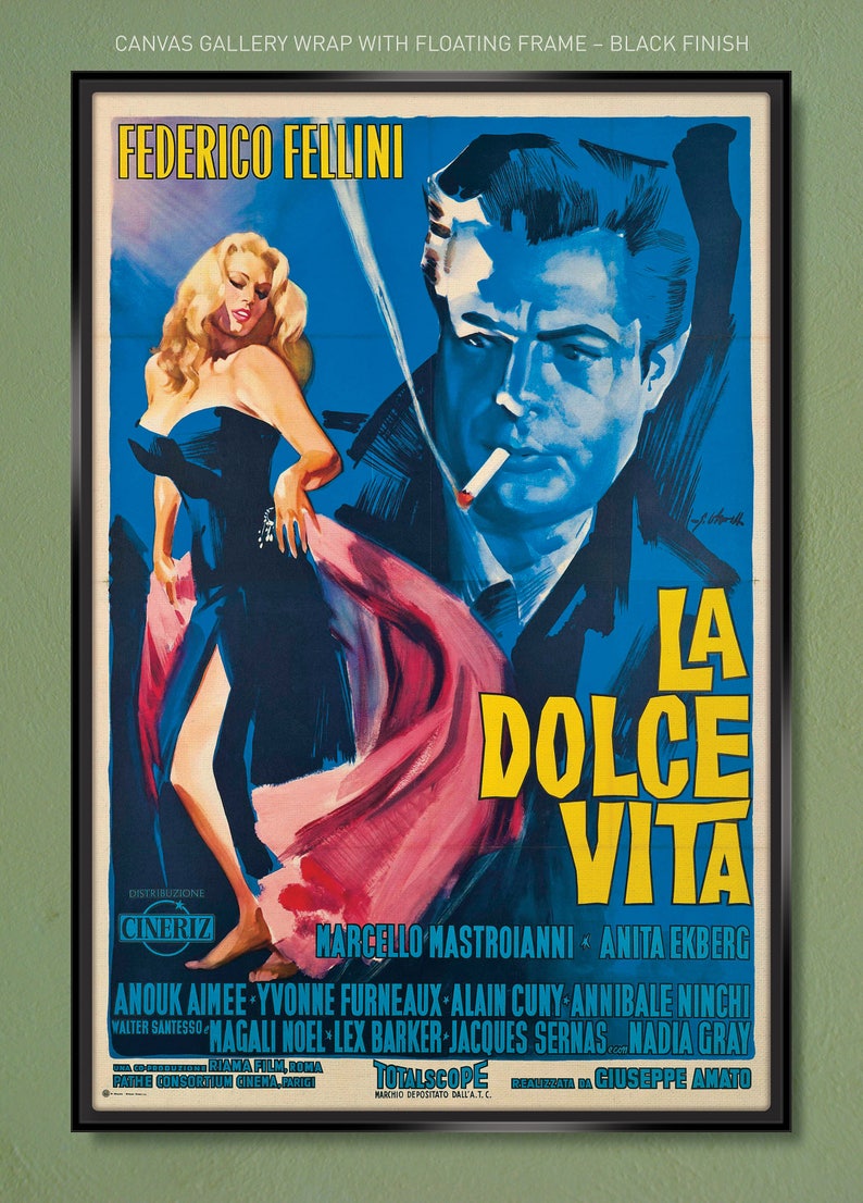 La Dolce Vita 1960 Italian Movie Poster 12x18 20x30 24x36 - Etsy
