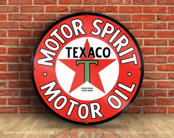 Texaco Motor Oil Sign – Vintage Gas Station Decor (23.5" Aluminum)