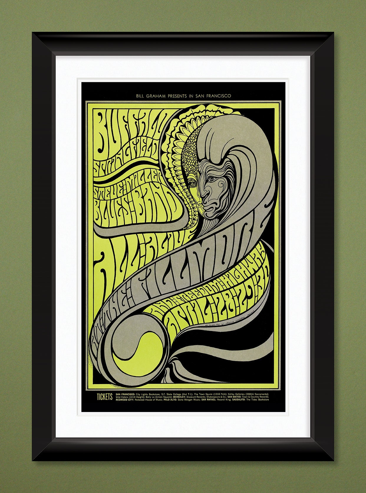 Fillmore Auditorium – Buffalo Springfield Concert Poster 1967