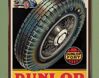 Buvard Publicitaire Dunlop - Pneus Vélo, Moto, Auto - Circa 1950