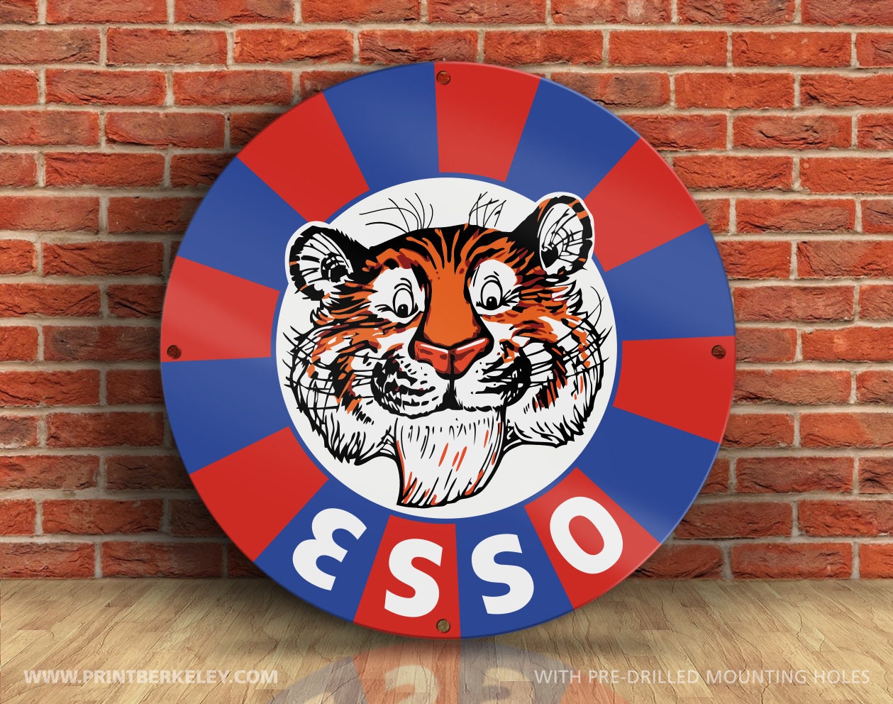Esso Put Tiger In Tank Gasoline Oil Gas vintage Style round sign Reproduction 