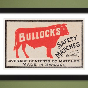 Bullock&#39;s – Safety Matches – Made in Sweden (Vintage 18x12 Heavyweight Art Print)