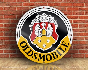 Oldsmobile – Petroliana Vintage Reproduction Gas Station Sign (23.5" or 36" Round DIBOND™ Aluminum Composite)