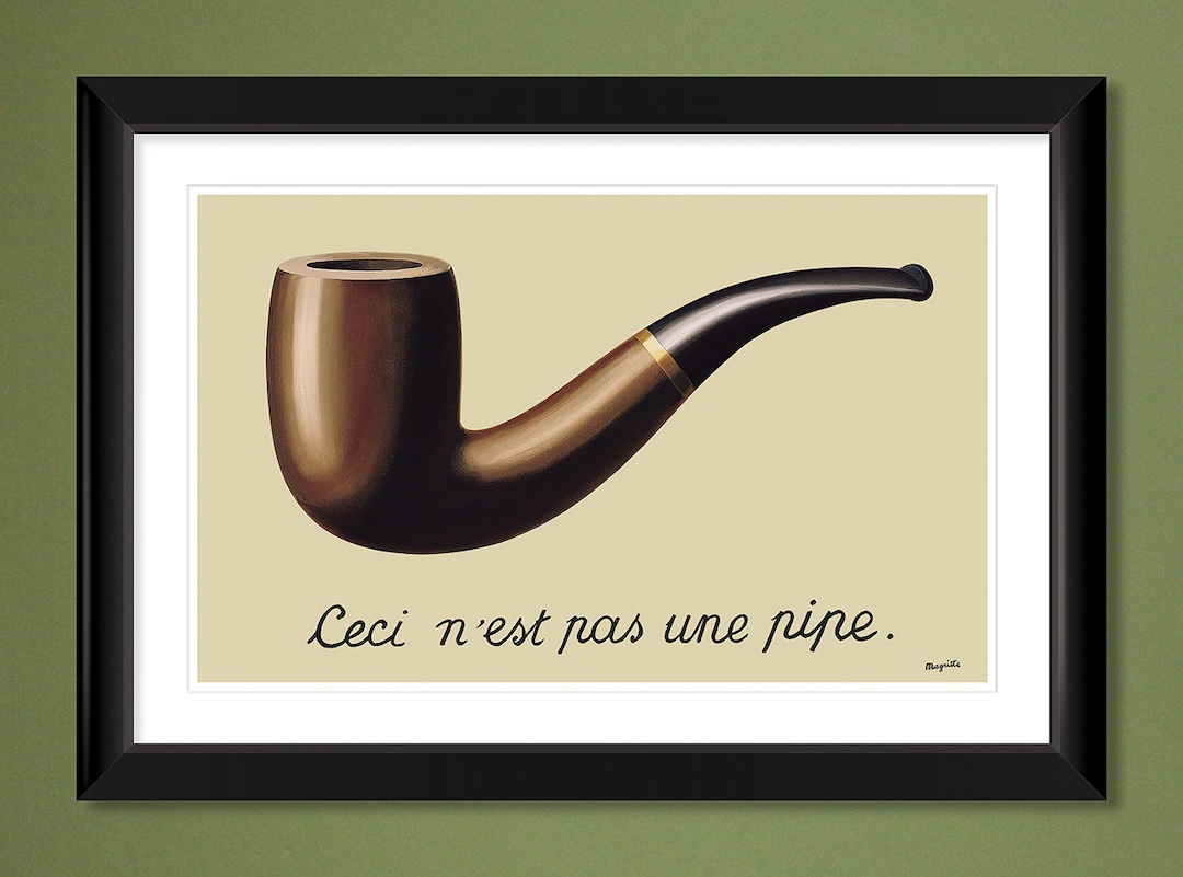 The Treachery of Images This is Not A Pipe (1929) by René Magritte (18x12 Heavyweight Art