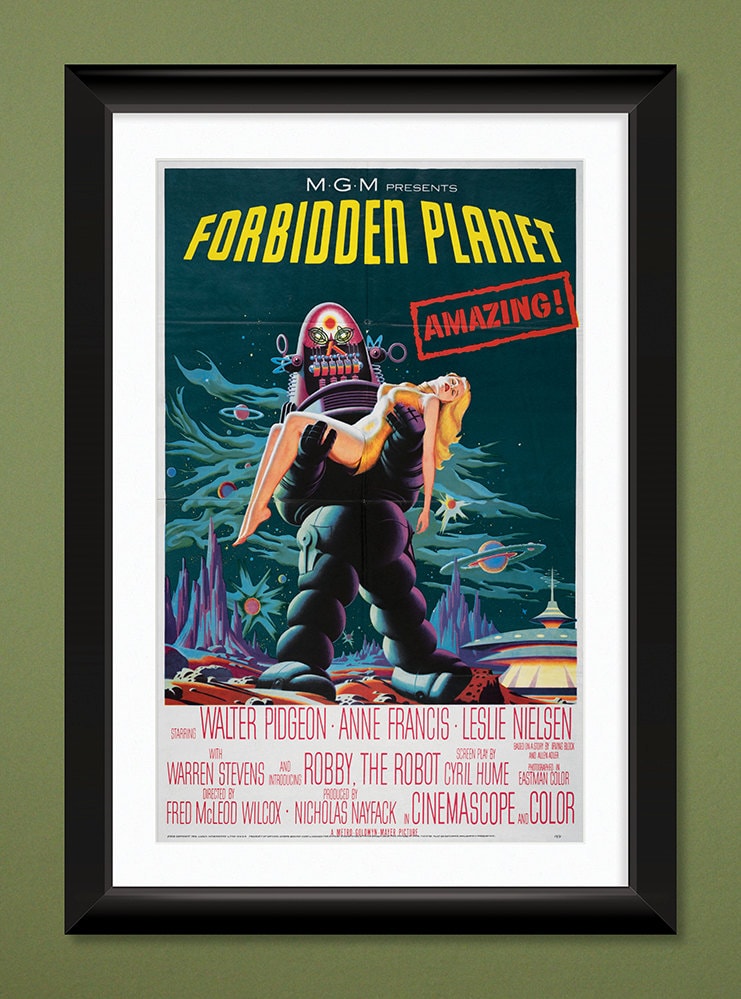 Vintage Movie Poster – Forbidden Planet 1956 (12x18 Heavyweight