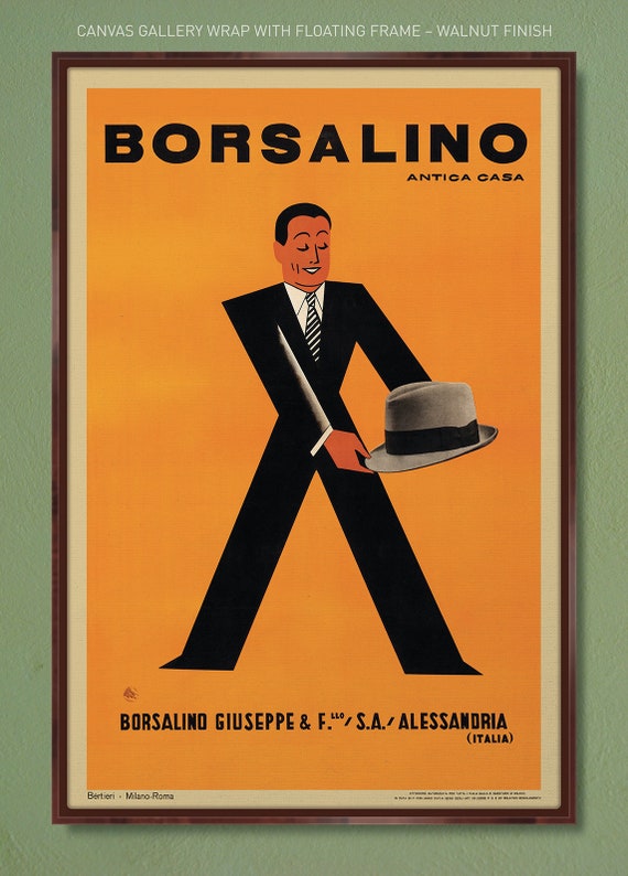 Borsalino Hat Advertisement, Italian Vintage Poster, Gallery